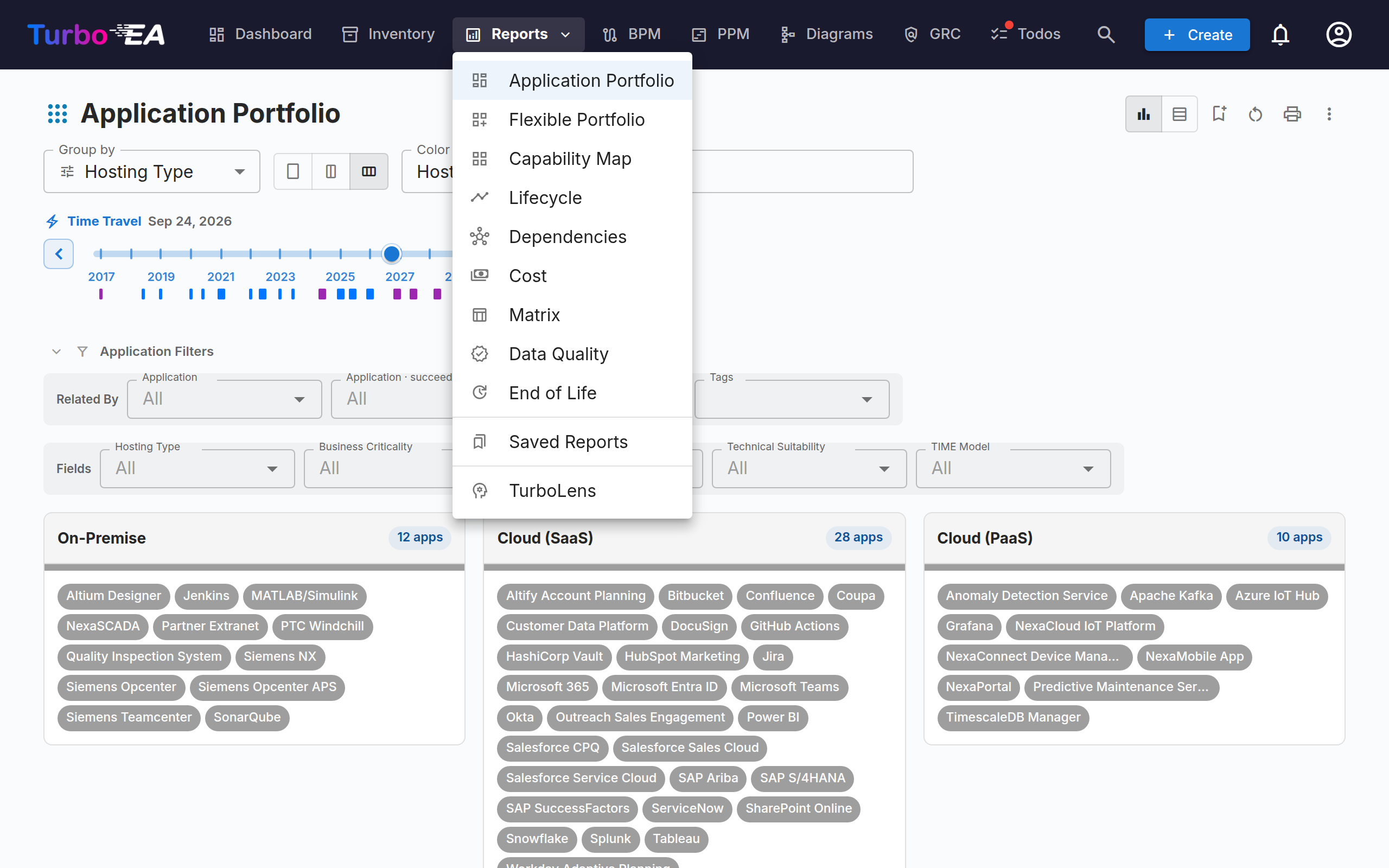 Available Reports Menu