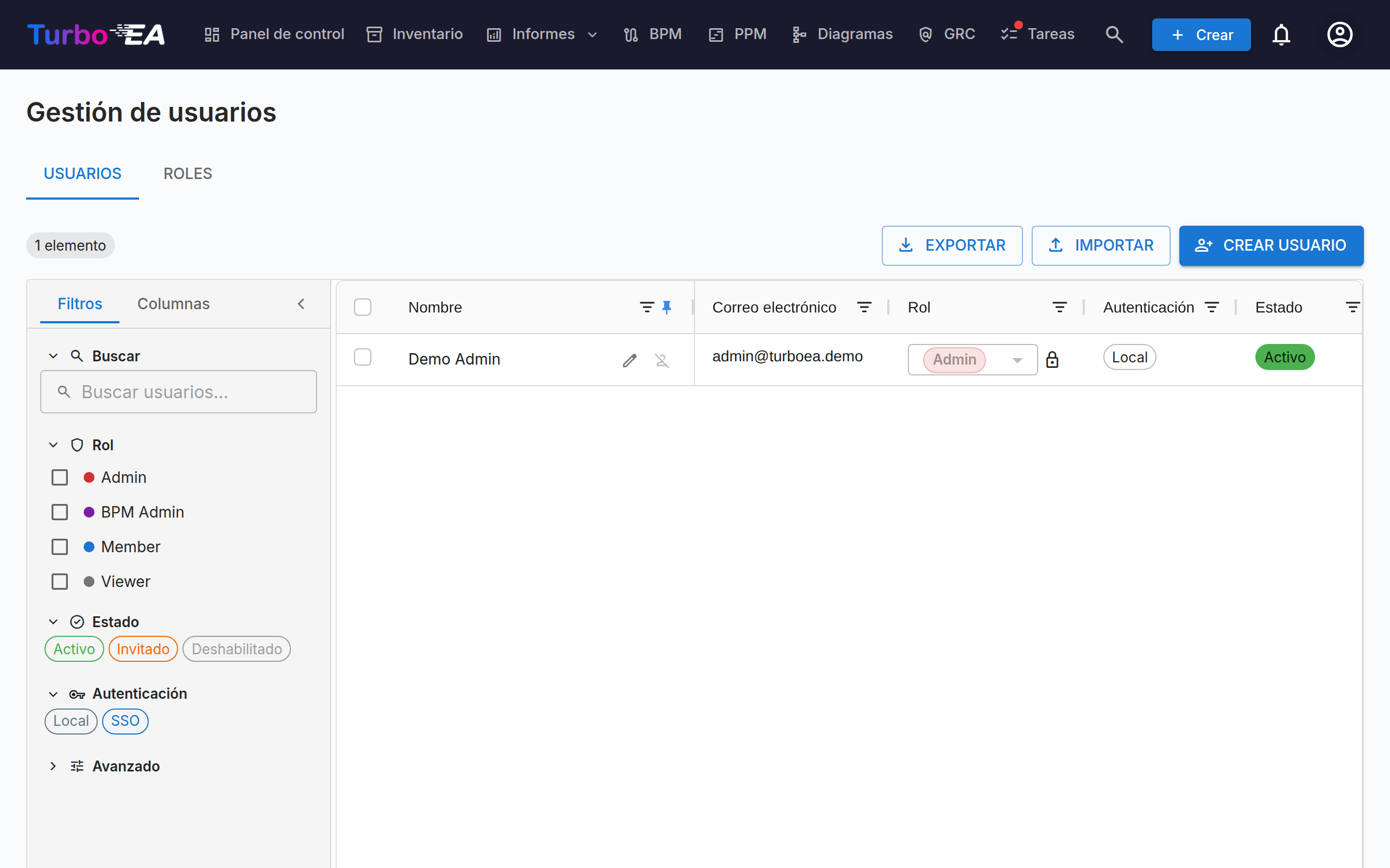 Gestión de Usuarios y Roles