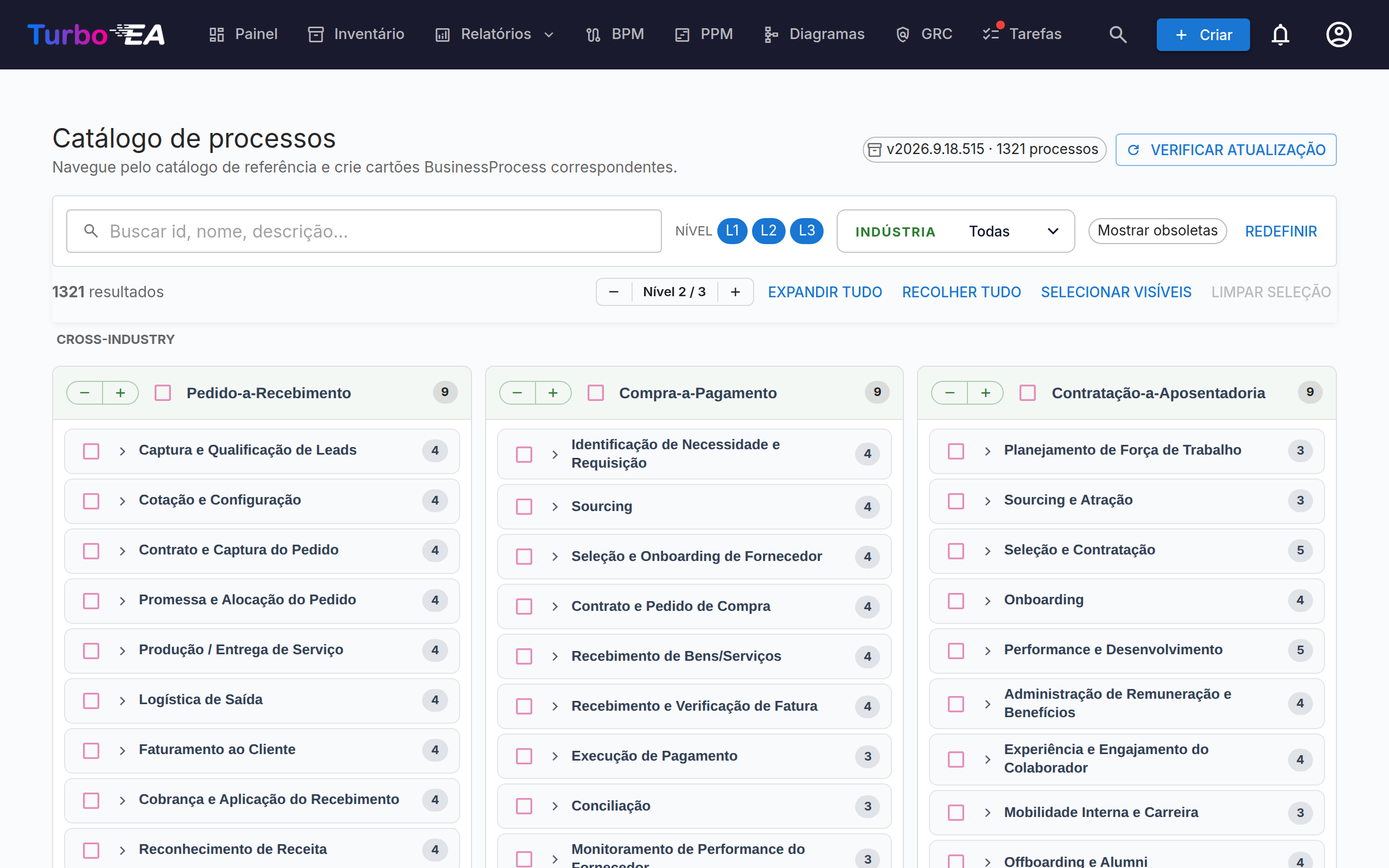 Catálogo de processos